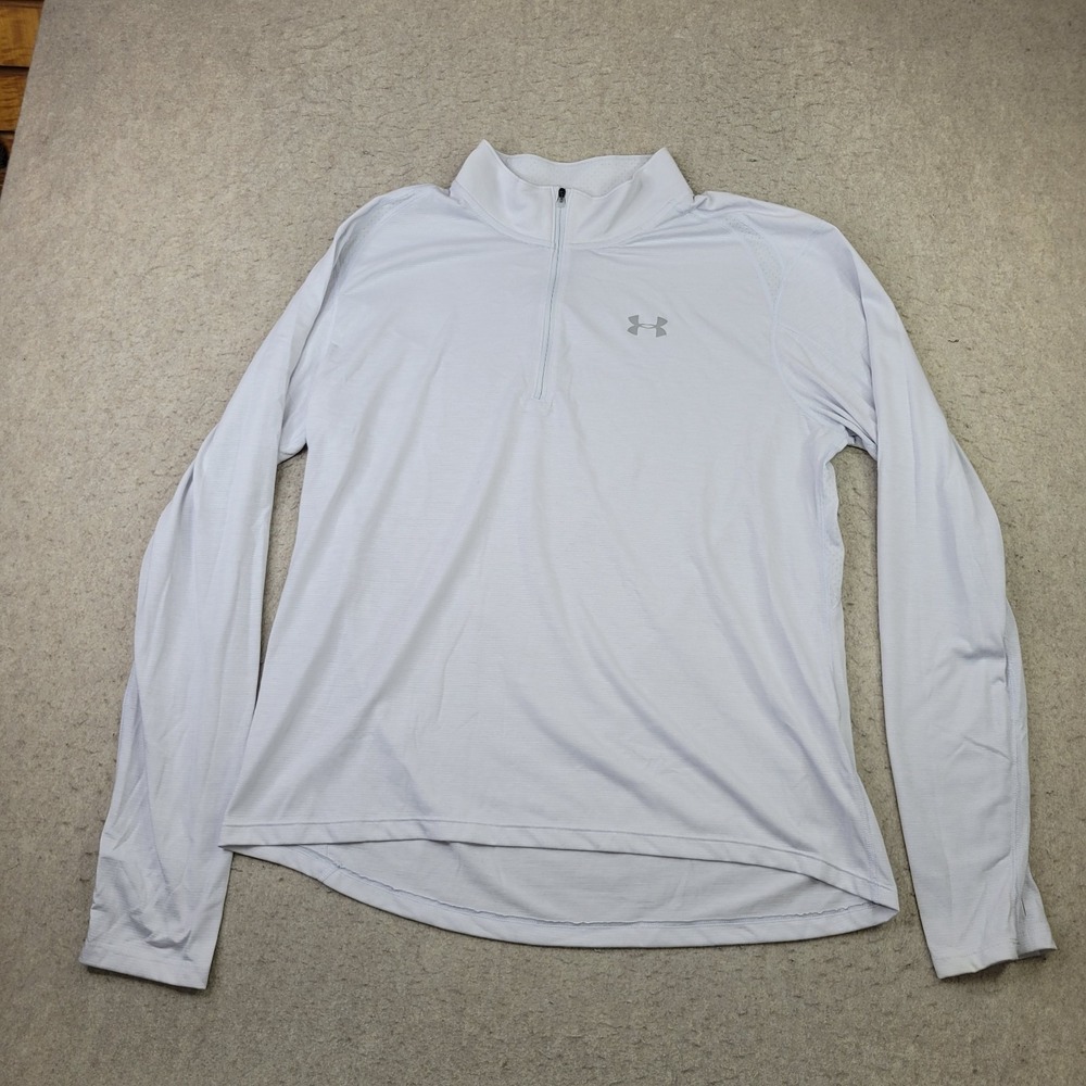 Under Armour HeatGear 1/4‎ Zip Pullover Sweater Mens 2XL Fitted Gray Performance